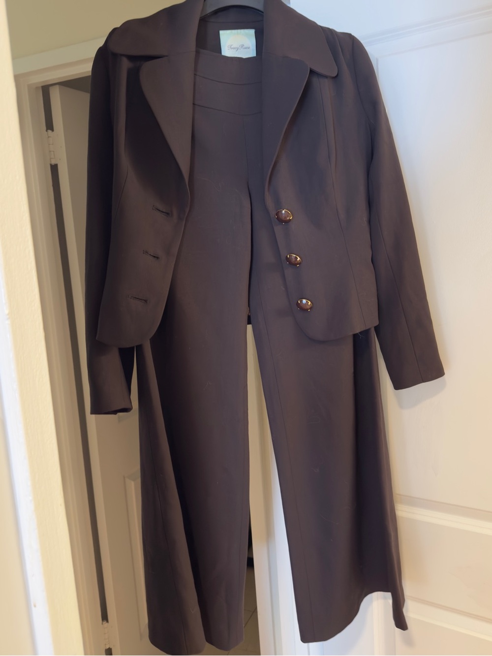 Tracy Reese Dark Brown Wide Leg Pants (jacket sold separately) SZ 8